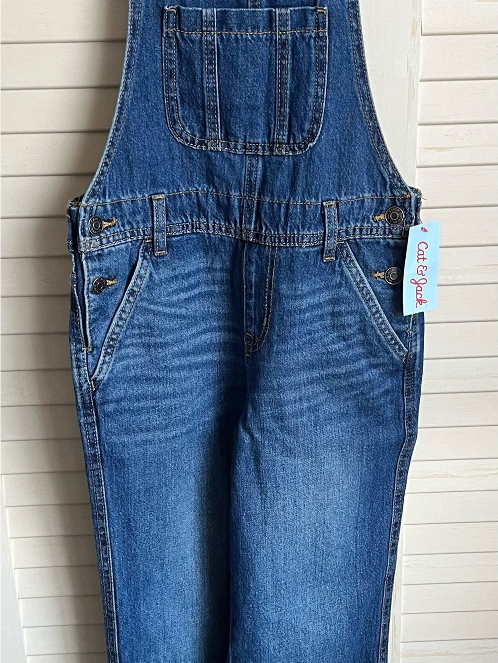 Cat & Jack Denim Bib Overalls - Blue Wash